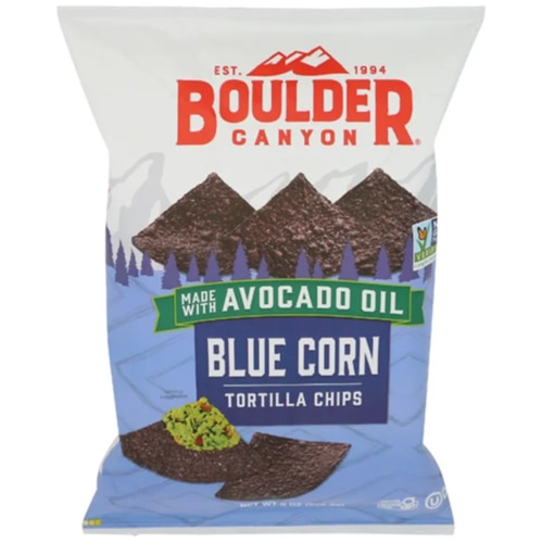 Boulder Canyon Tortilla Chips Made with Avocado Oil Blue Corn