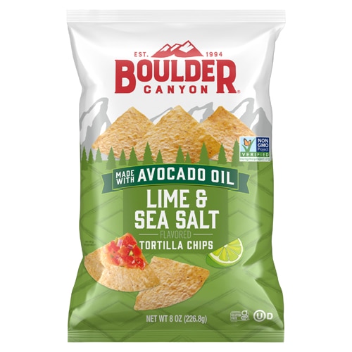 Boulder Canyon Tortilla Chips Made with Avocado Oil Lime & Sea Salt