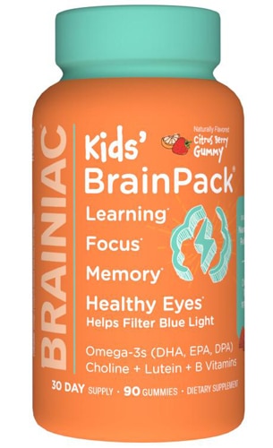 Brainiac Kids BrainPack Learning Focus Healthy Eyes Citrus Berry