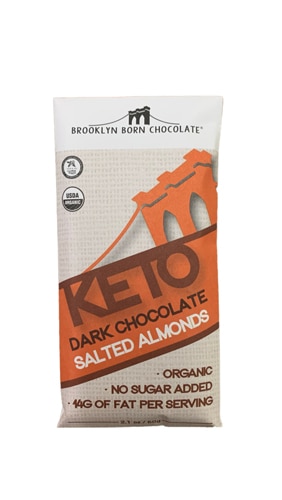 Brooklyn Born Chocolate Keto Dark Chocolate Bar Salted Almonds