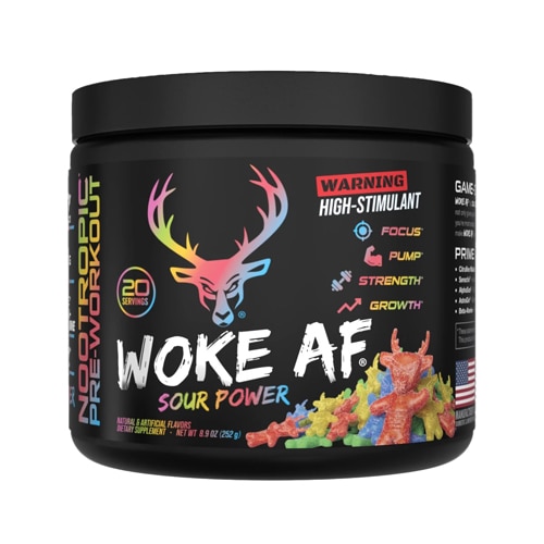 Bucked Up Woke AF High-Stimulant Pre-Workout Sour Power