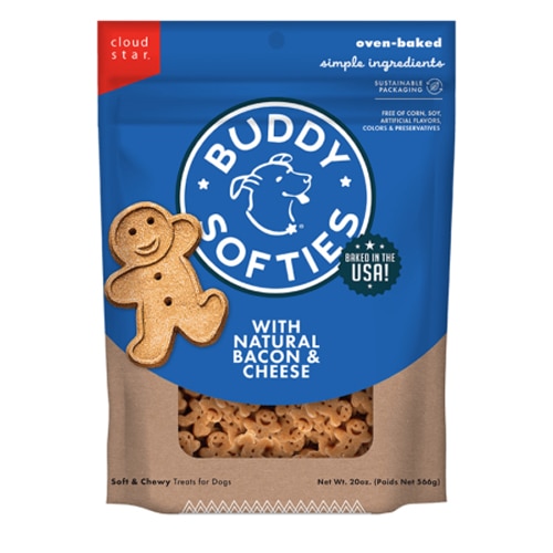 Buddy Softies Soft and Chewy Dog Treats Bacon and Cheese