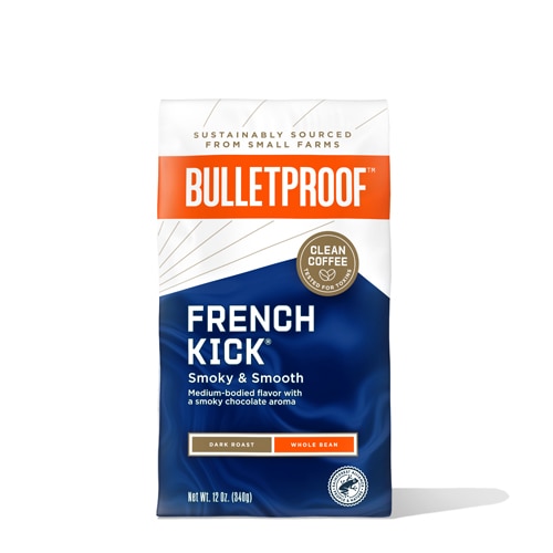 Bulletproof Keto Friendly Dark Roast Whole Bean Coffee French Kick