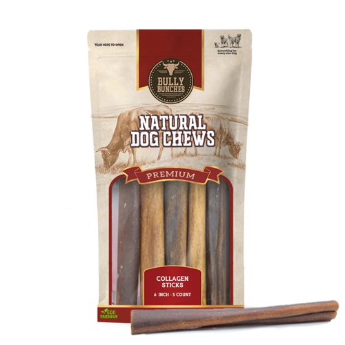 Bully Bunches Natural Dog Chews Collagen 6 Inch Stick
