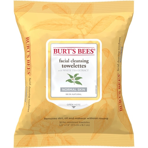 Burt's Bees Facial Cleansing Towelettes for Normal Skin White Tea Extract