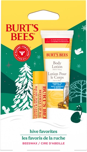 Burt's Bees Hive Favorites Beeswax Lip Balm and Body Lotion Holiday Gift Set