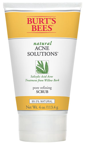 Burt's Bees Natural Acne Solutions Pore Refining Scrub Exfoliating Face Wash for Oily Skin