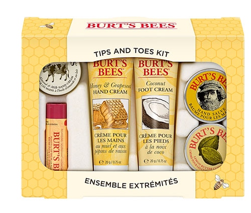 Burt's Bees Tips And Toes Kit Gift Set 6 Travel Size Products in Gift Box