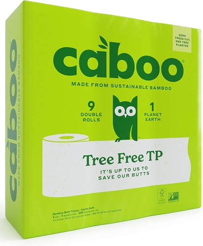 Caboo Bathroom Tissue Tree + Plastic Free Double Rolls