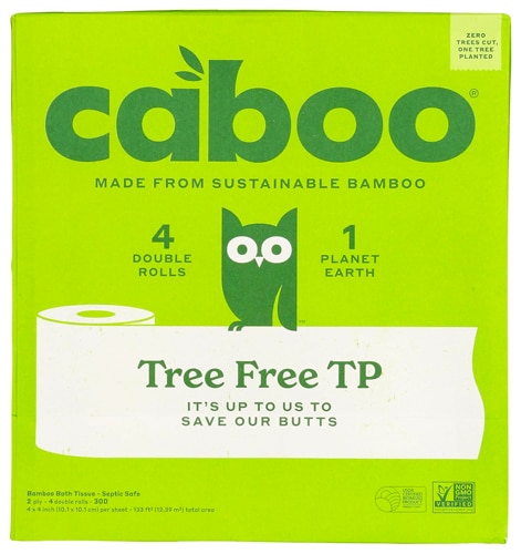 Caboo Bathroom Tissue Tree + Plastic Free Double Rolls