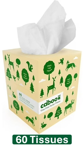 Caboo Facial Tissue Tree Free Bamboo Plastic Free 3-Ply