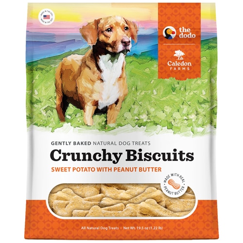 Caledon Farms Dog Treats Natural Crunchy Biscuits Sweet Potato with Peanut Butter