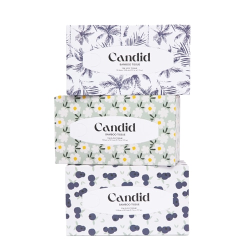 Candid Facial Tissue Bamboo Plastic Free 3-Ply 134 Sheet Box