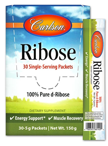 Carlson 100% Pure d-Ribose Ribose Packets