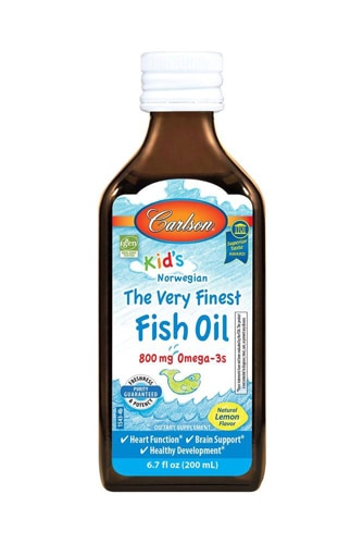 Carlson Kid's Norwegian Fish Oil Omega-3s Natural Lemon