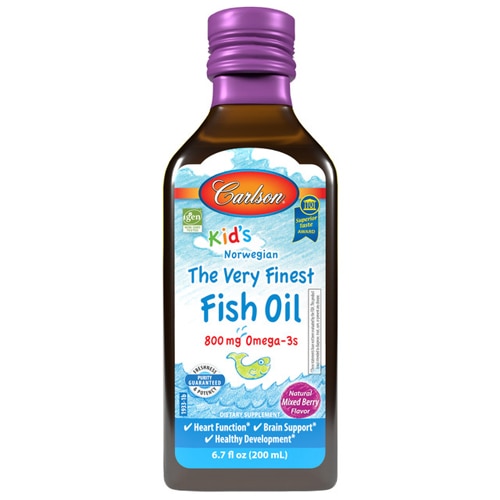 Carlson Kid's Norwegian Fish Oil Omega-3s Natural Mixed Berry