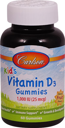 Carlson Kid's Vitamin D3 Gummies Natural Fruit