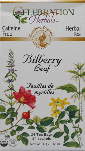 Celebration Herbals Organic Herbal Tea Caffeine Free Bilberry Leaf