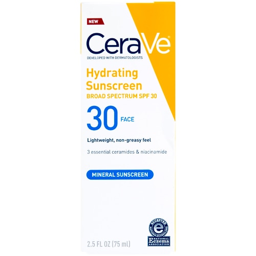 CeraVe Hydrating Mineral Sunscreen Lotion for Face SPF 30