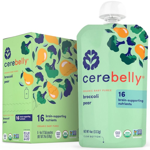 Cerebelly Organic Baby Food Purees Broccoli Pear