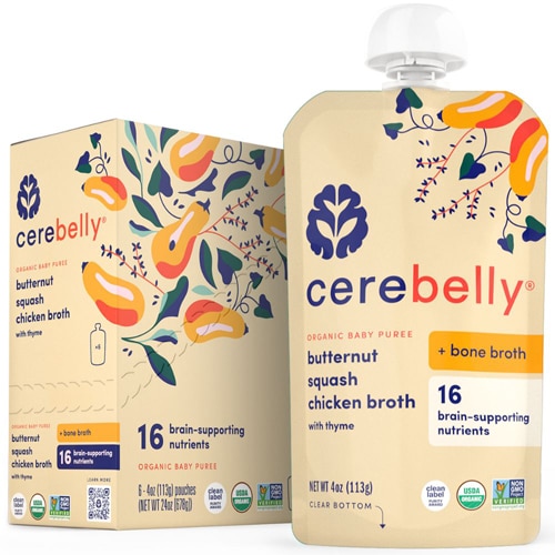 Cerebelly Organic Baby Food Purees Butternut Squash Chicken Broth