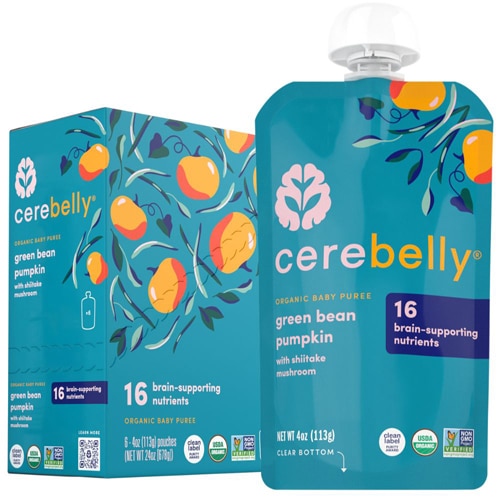 Cerebelly Organic Baby Food Purees Green Bean Pumpkin