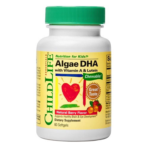 Childlife Algae DHA with Vitamin A & Lutein Chewable Natural Berry