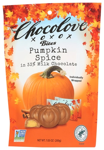 Chocolove Bites Non GMO in 33% Milk Chocolate Pumpkin Spice