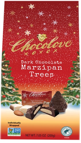 Chocolove Dark Chocolate Holiday Trees Marzipan