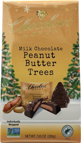 Chocolove Dark Chocolate Holiday Trees Peanut Butter