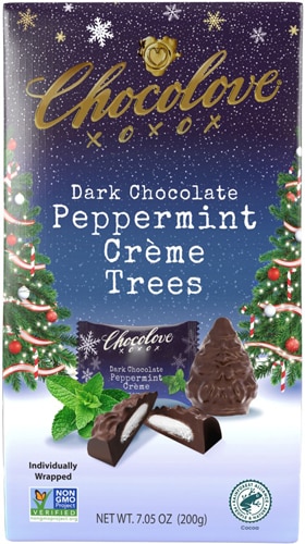 Chocolove Dark Chocolate Holiday Trees Peppermint
