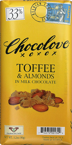 Chocolove Milk Chocolate Bar Toffee & Almonds