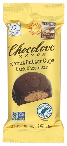 Chocolove Non-GMO Peanut Butter Cups Dark Chocolate 55%