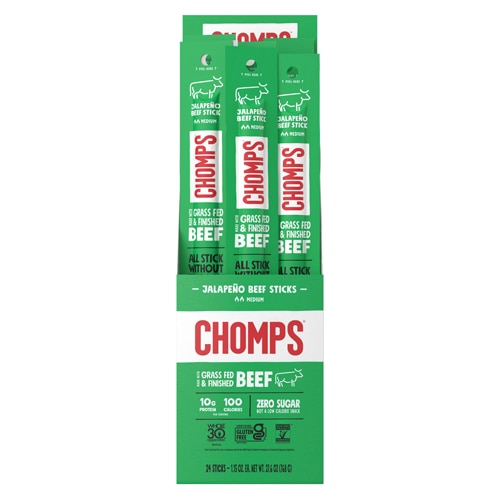 Chomps Meat Sticks Zero Sugar Jalapeno Beef