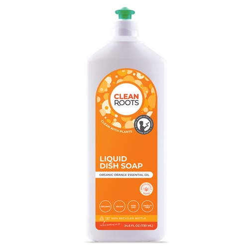 Clean Roots Liquid Dish Soap Natural Orange