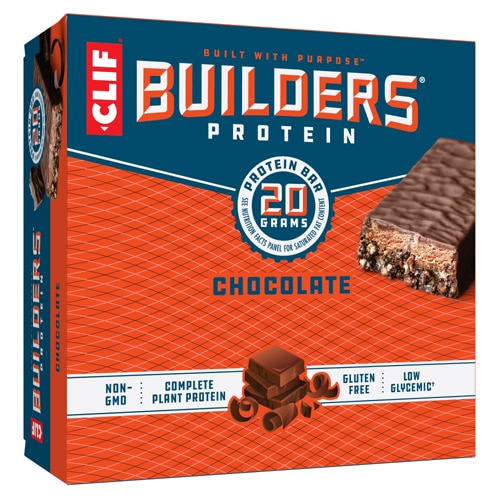 Clif Bar Gluten Free Builders Plant-Based Protein Bars Chocolate