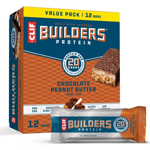 Clif Bar Gluten Free Builders Plant-Based Protein Bars Chocolate Peanut Butter