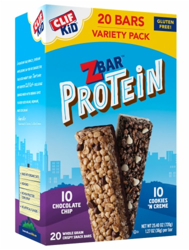 Clif Bar Gluten Free Kid ZBar Protein Bar- Chocolate Chip & Cookies 'N Creme Variety Pack