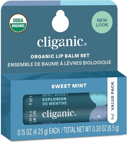 Cliganic Organic Lip Balm Multipack Sweet Mint
