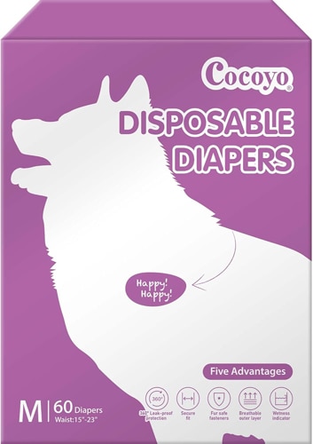 Cocoyo Dog Disposable Diapers Female Doggie 60 Diapers - Medium