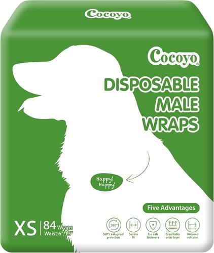 Cocoyo Dog Disposable Wraps Male Doggie 84 Diapers - Extra Small