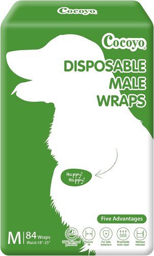 Cocoyo Dog Disposable Wraps Male Doggie 84 Diapers - Medium