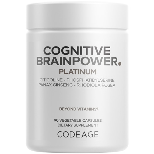Codeage Cognitive Brainpower Platinum Cognizin Citicoline KSM-66 Ashwagandha Ginkgo CoQ10