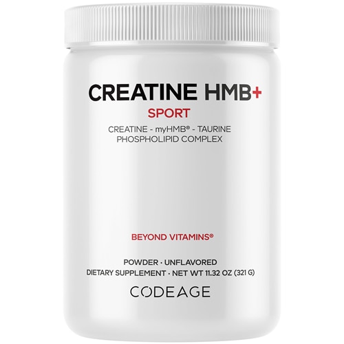 Codeage Creatine HMB+ Taurine - myHMB - Vitamin D3 Liposomal Delivery Unflavored Powder