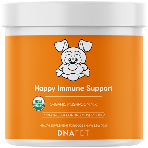 Codeage DNA PET Happy Immune Support Organic Mushroom Mix Supplement Powder for Dogs