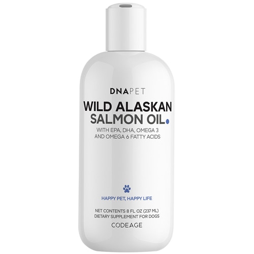 Codeage DNA PET Wild Alaskan Salmon Oil for Dogs EPA DHA Omega 3 & 6 Fatty Acids Liquid Fish Oil