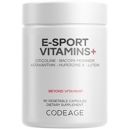 Codeage E-Sport Vitamins+ Citicoline Cognizin Bacopa Monnieri L-Theanine Ginkgo Lutein
