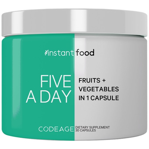 Codeage Five a Day 15 Fruits & Vegetables All-In-One Capsule - Whole Food Vegan Blend Superfood