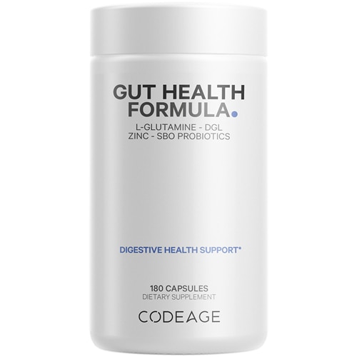 Codeage Gut HealthFormula - Zinc L-Glutamine Prebioitcs & Probiotics Supplement