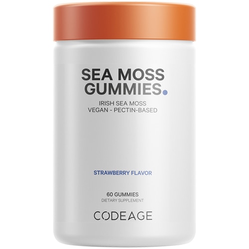 Codeage Irish Sea Moss Gummies Irish Sea Moss Extract Pectin-Based Strawberry Flavor